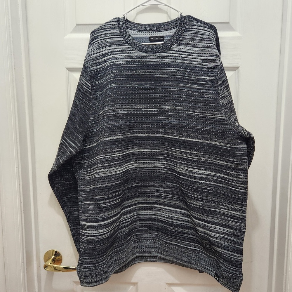Under Armour Men's Rush Intelliknit Ribbed Grey Sweater
